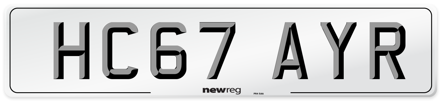 HC67 AYR Number Plate from New Reg